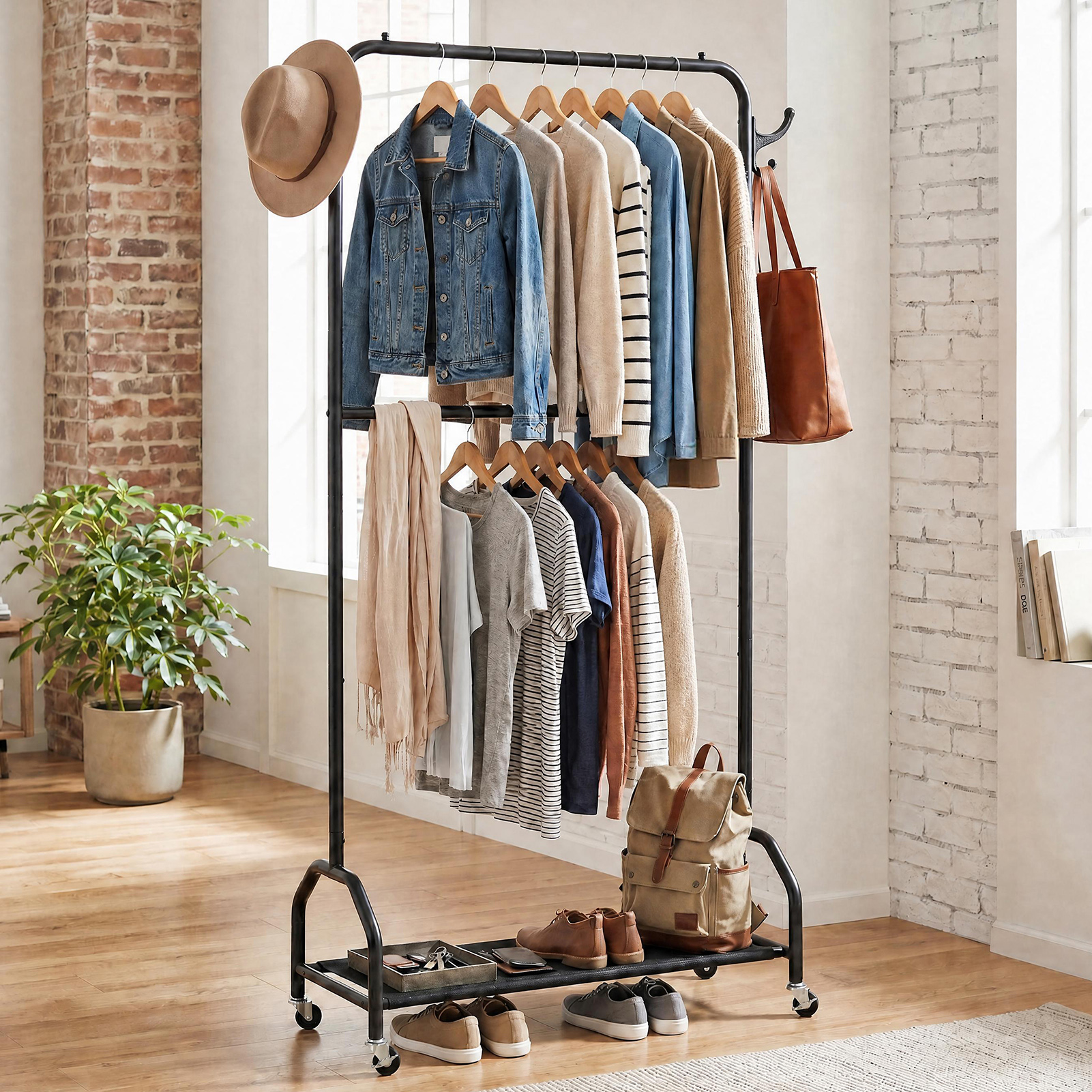 Double-Rail Garment Rack